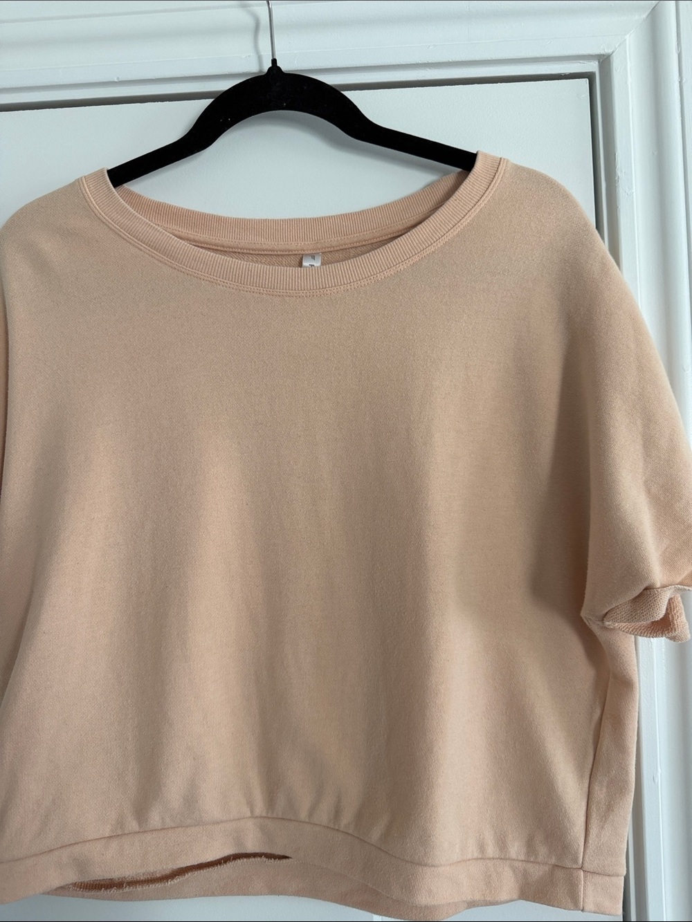 Fabletics Peach Short Sleeve Cropped Top